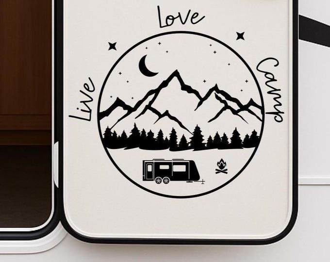 Personalized RV Decal: Live Love Camp, Camper Decor
