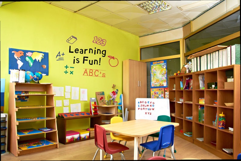 Learning is Fun Wall Decal// Kindergarten and Preschool Decor Etsy