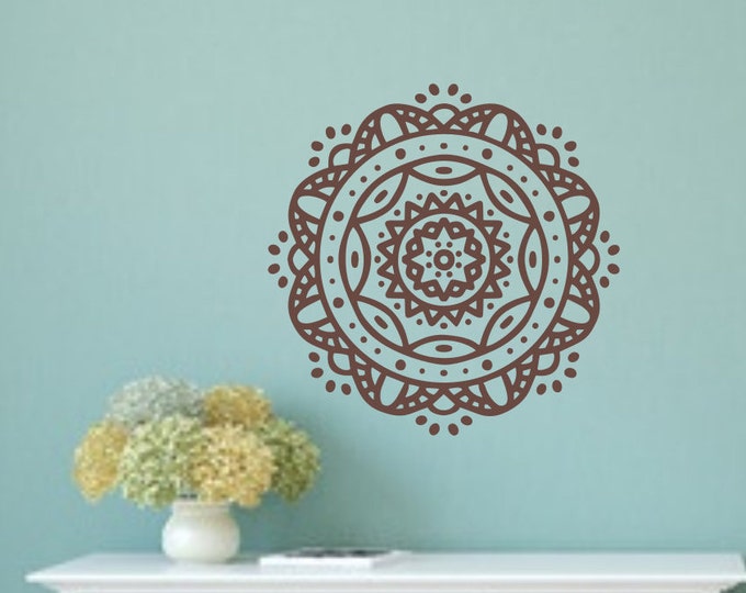 Mandala decal, Mandala wall art, Mandala wall decal, mandala art, wall decor, wall art stickers, flower wall decals, boho wall art