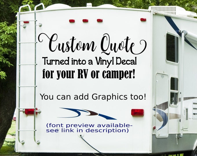 Custom rv decals, personalized decal for camper, custom vinyl decal, vinyl lettering, camper decals, custom camper decor, create your decal