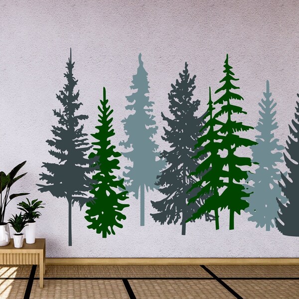 Pine Tree Wall Decal Etsy