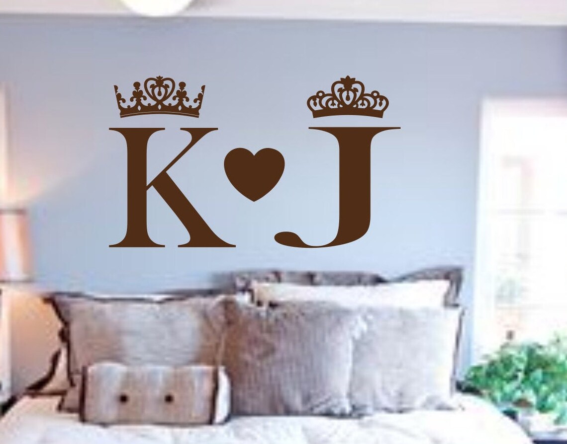 King and Queen Wall Decals Bedroom Wall Art His and Hers Etsy