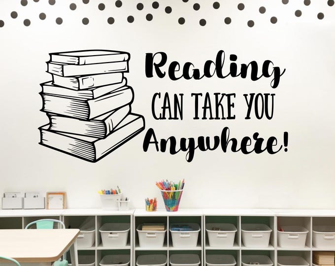 Reading wall decal //gift for readers
