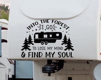 RV Camping Decal: Forest Camper Decor, Nature Wall Art