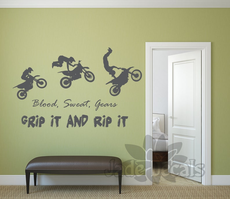 Motocross Wall Art Vinyl Decal Motorcycle Motocross Gift Etsy