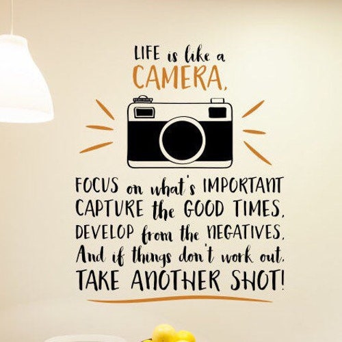 Life is Like a Camera PRINTABLE Wall Art Home Office Decor Etsy UK