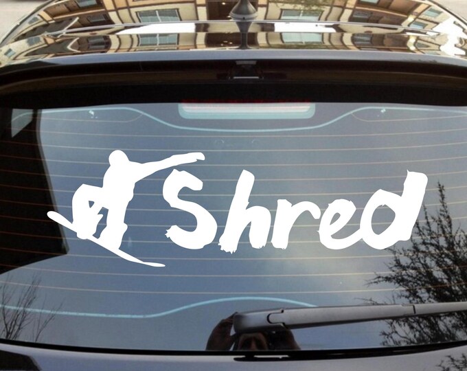 Gift for snowboarder shred wall decal snowboarding wall art