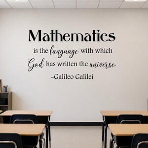 Galileo Math Quote Wall Decal | Mathematics Is the Language of the Universe | Classroom Decor