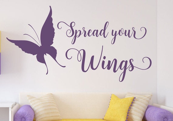 Butterfly Wall Decal Girls Room Decal Spread Your Wings Etsy