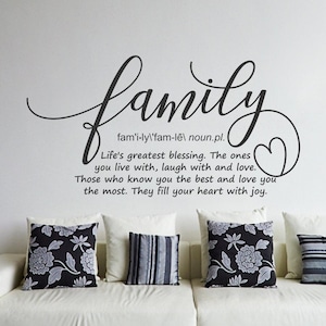 Family Definition Wall Decal: Living Room Decor