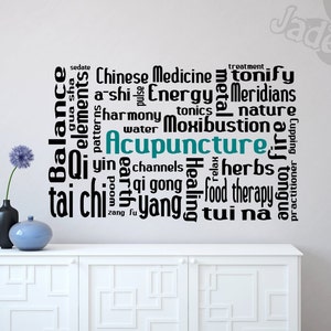 Acupuncture decal // acupuncturist gift, acupuncture wall decal, acupuncturist decor