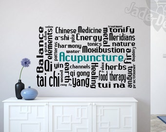 Acupuncture decal // acupuncturist gift, acupuncture wall decal, acupuncturist decor