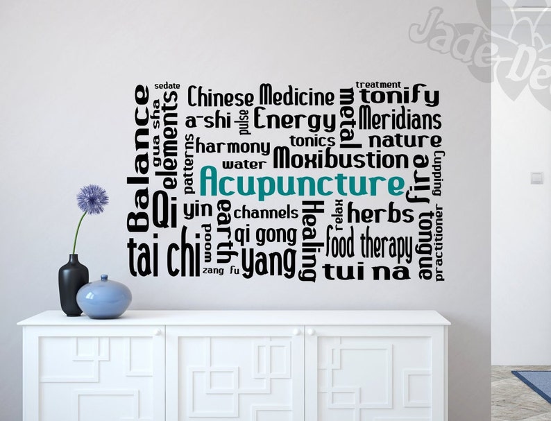 Acupuncture decal // acupuncturist gift, acupuncture wall decal, acupuncturist decor image 1