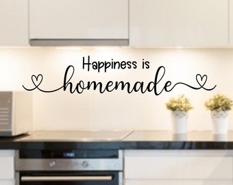 Happiness is homemade kitchen decal, kitchen quotes, kitchen wall decal, farmhouse kitchen