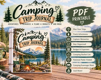 Gift for Campers, Printable Camping Journal, Campsite Memory Log for RV Travelers, Camping Trip Planner PDF Instant Download
