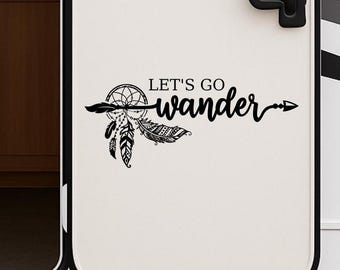 Boho Dreamcatcher RV Decal: Let's Go Wander, Adventure Awaits