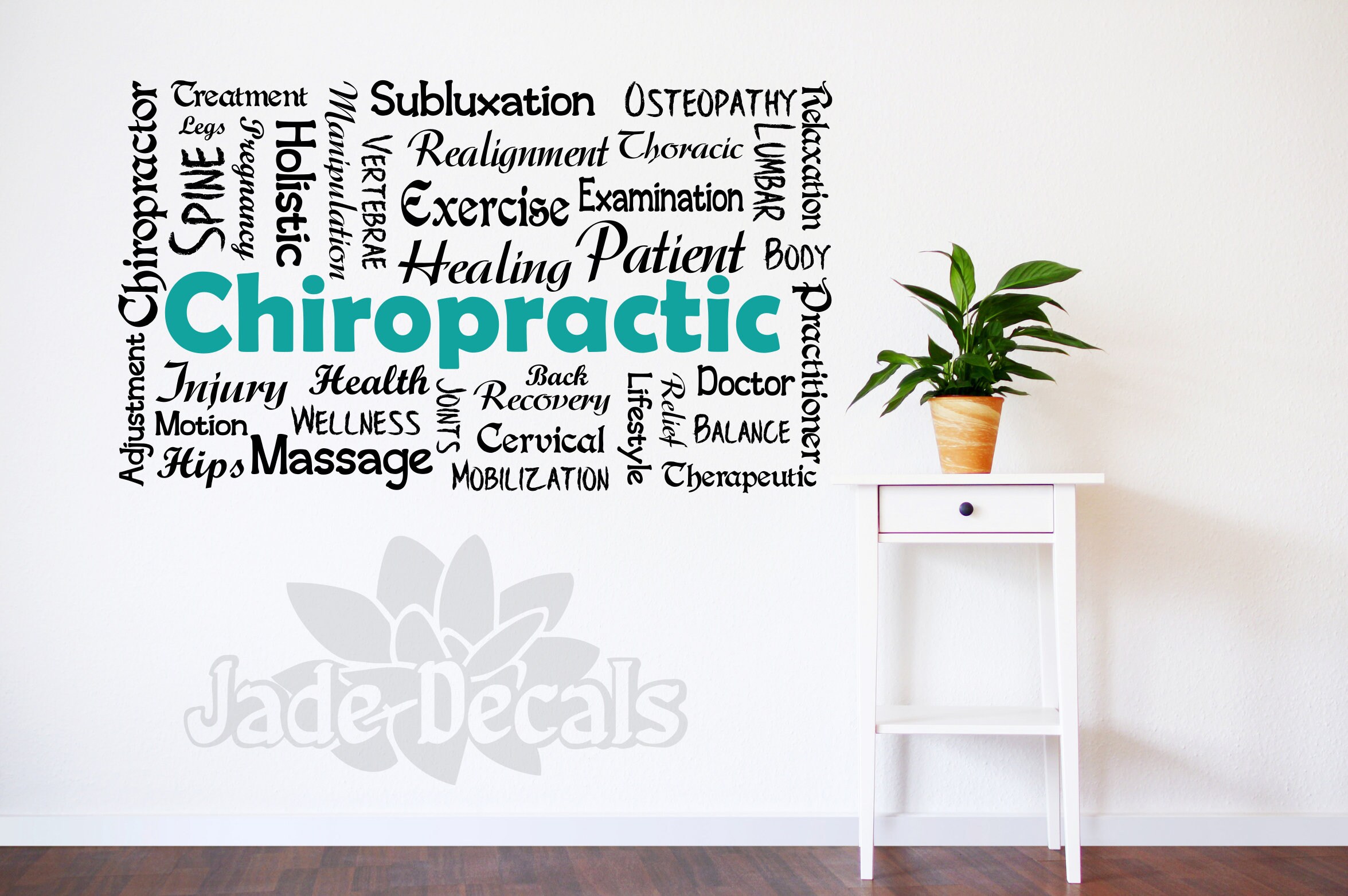 Chiropractic decal, Chiropractic wall art, chiropractor art, osteopath