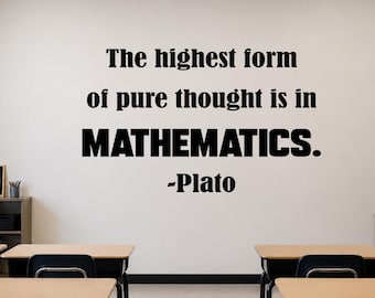 Plato Math Quote Wall Decal | Philosophy Classroom Decor Vinyl Art