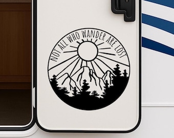 RV Camper Decal: Not All Who Wander Are Lost