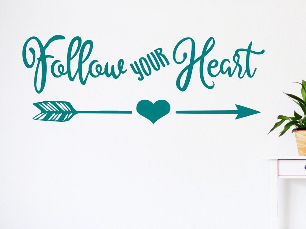 Follow Your Heart Wall Decal Boho Arrow Decal Inspirational