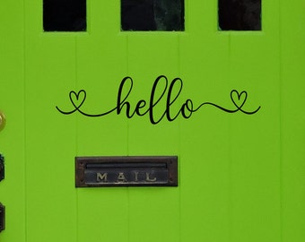 Hello Front Door Decal: Entryway Welcome Sign