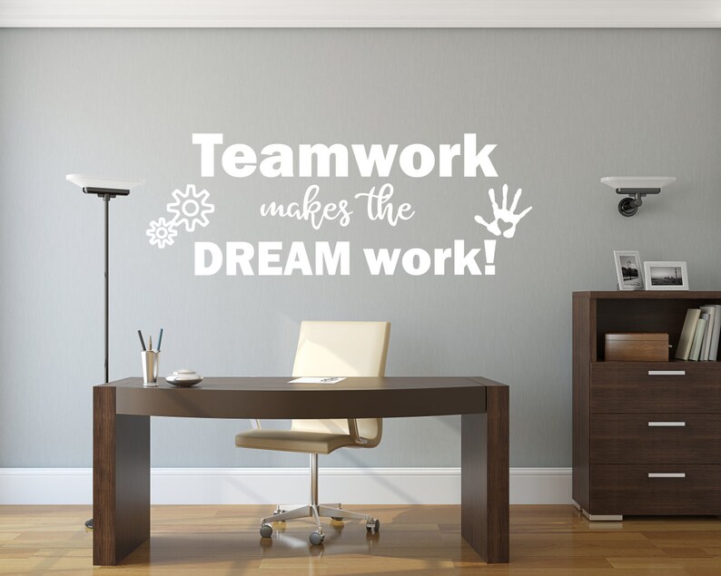 Teamwork Wall Art Vinyl Decal Office Decor //teamwork Makes Etsy