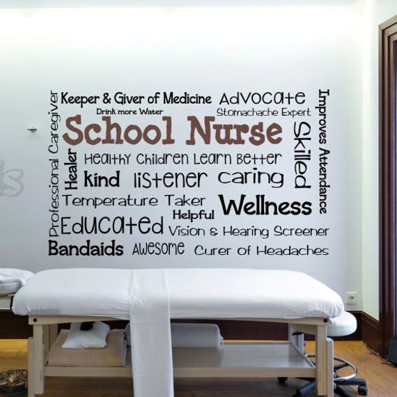 School Nurse Wall Decal, School Nurse Decor, School Nurse Office