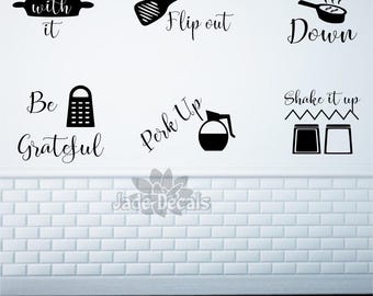 Kitchen Utensil Wall Decals: Baking Art, Chef Decor