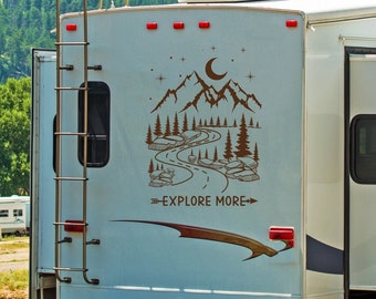 Explore More RV Decal: Mountain Forest Camper Decor