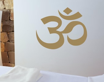 Large Om Decal, Yoga Studio Wall Sticker | Adhesive Vinyl | For Laptop, Home, Meditation