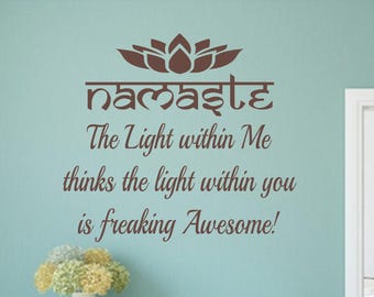 Namaste Lotus Wall Decal: Funny Yogi Gift