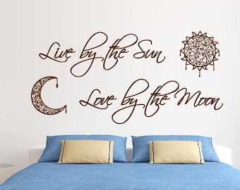 Sun and Moon Wall Decal: Romantic Bedroom Decor
