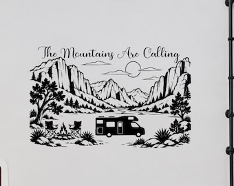 Zion National Park - Personalized Camper Decal for RV- The mountains are calling - Nature scene