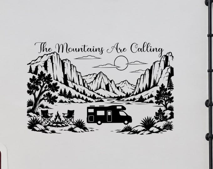 Zion National Park - Personalized Camper Decal for RV- The mountains are calling - Nature scene