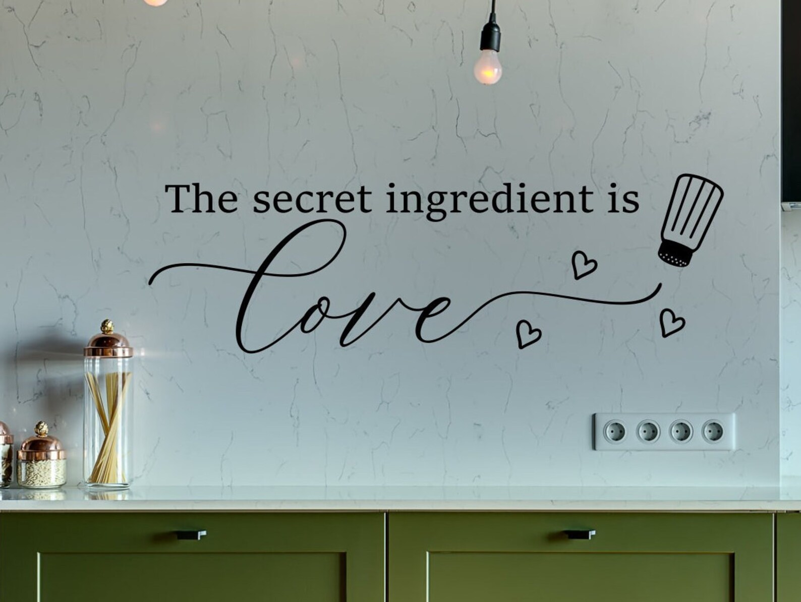 The Secret Ingredient is Love Kitchen Wall Art Decal // Cute Etsy