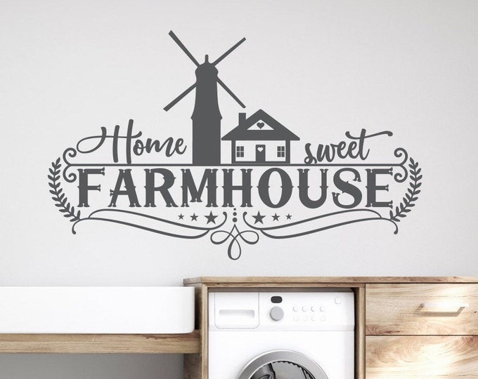 Home sweet farm, farmhouse decor, farmhouse decal, home sweet home sign, farm quote, farmhouse sign, home sign