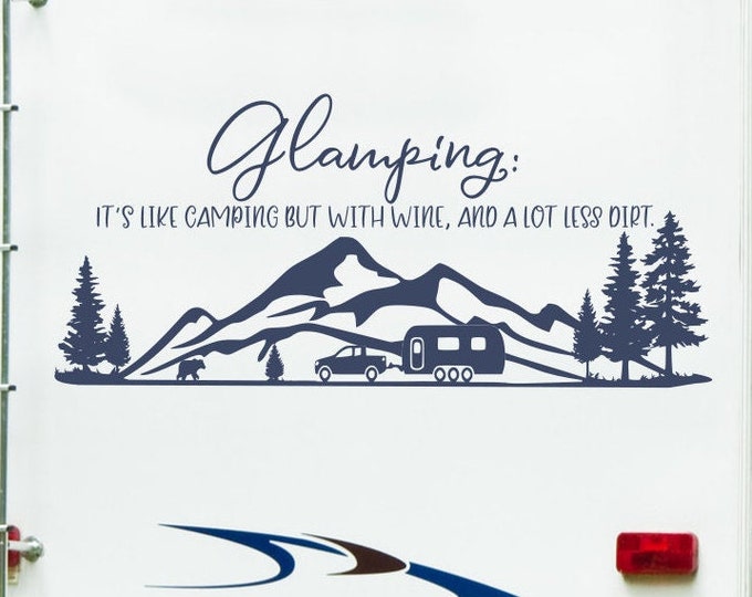 Glamping rv decal, rv camper decal, motorhome decal, motor home decal, rv vinyl decal