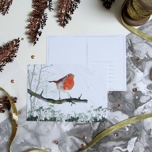Christmas Robin Art Postcards, Winter Wedding Stationery, Postcard Sets, Nature Postcards, Wildlife Postcards, Nature Stationery