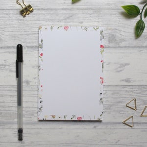 Floral Desk Notepad - Stationery Gift - Office Desk Pad - Stocking Fillers - A6 Planner - A6 Stationery - Gift For Mum - Teacher Gift