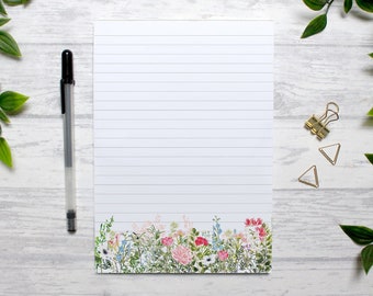 A5 Notepad - Summer Notepad - Desk Pad - To Do List Notepad - Stationery Gift - Floral Stationery - Writing Pad - Teacher Gift