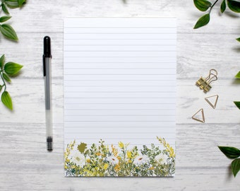 A5 Spring Floral Notepad - Desk pad - Writing Pad - To Do List Notepad - Stationery Gift - A5 Planner - Floral Stationery - A5 Notepad