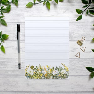 A5 Spring Floral Notepad - Desk pad - Writing Pad - To Do List Notepad - Stationery Gift - A5 Planner - Floral Stationery - A5 Notepad