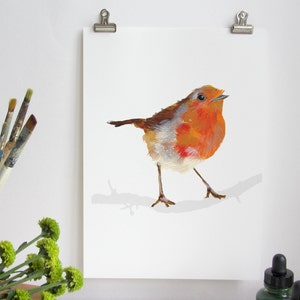 British Red Robin, Garden Bird A5 Wall Art Print