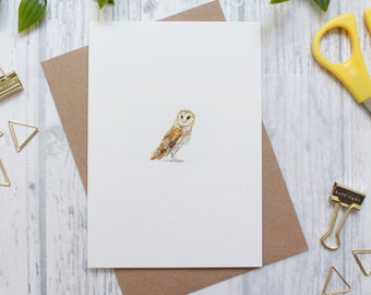 Barn Owl Blank Greeting Card, Wildlife Cards, Owl Gifts, Owl Cards, Nature Cards