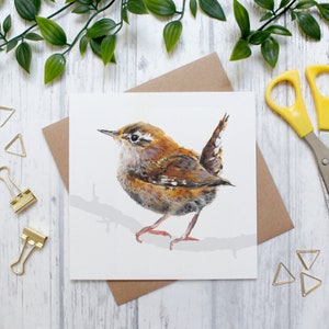 Wren British Garden Bird Blank Greeting Card, Wildlife Card, Wildlife Gift, Wren Card, Wren Gift, Wildlife Stationery, British Birds Gift image 1