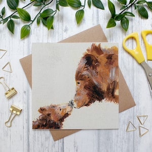 Two Brown Bears Birthday Card, Fathers Day Card, Anniversary Card, Animal Card, Brown Bears, Friendship Card