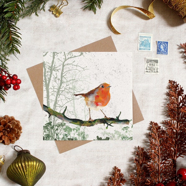 Robin Christmas card - Holiday cards - Christmas card set - Seasonal Cards - Robin Gifts - Christmas gifts - Winter cards - Country Cards