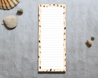 Seashell notepad - Writing pad - Stocking Filler - To do list - Desk pad - Teacher gift - Stationery gift - Shopping List Notepad