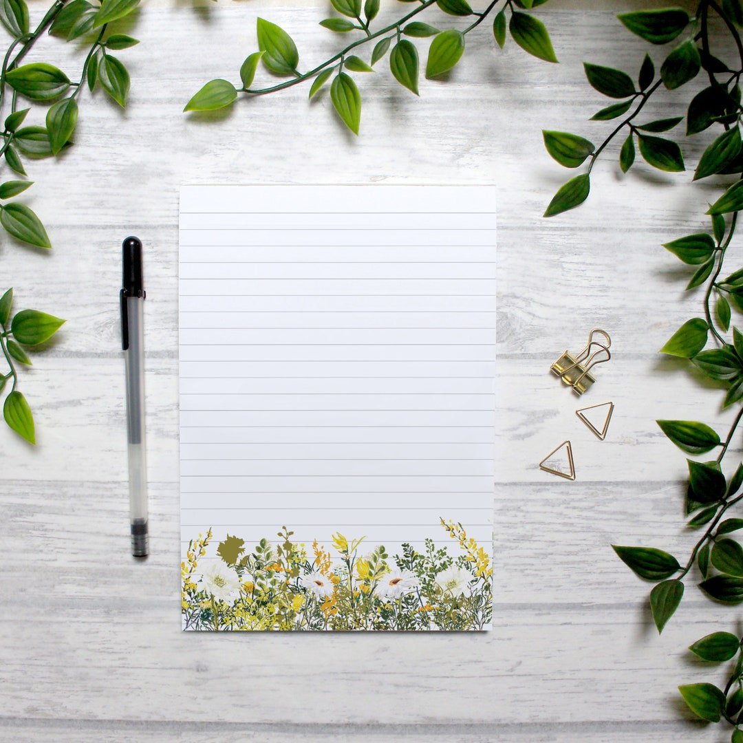 Paper Line A5 Spring Notepad A5 Spring Floral Notepad - Desk Pad - Writing Pad - to Do List Notepad ...