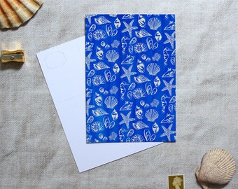 Seashell art postcard, postcard set, A6 postcard, art postcard